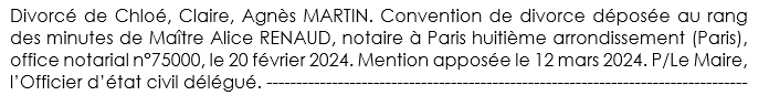 Mention du divorce sur l'acte de naissance de l'époux